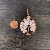 Rose Quartz Tree of Life Pendant (Medium Tree) ~ Copper
