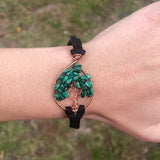 Malachite Tree of Life Clasp Bracelet ~ Copper