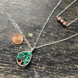 Malachite Tree of Life Layer Necklace ~ Silver/Copper