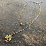 Peridot Tree of Life Layer Necklace ~ Copper