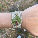 Peridot Tree of Life Wrap Bracelet ~ Silver/Copper