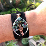Ruby Fuchsite Tree of Life Wrap Bracelet ~ Silver/Copper