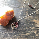 Ruby Tree of Life Layer Necklace ~ Silver/Gold
