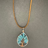 Apatite Tree of Life Pendant (Small Tree) ~ Silver/Copper