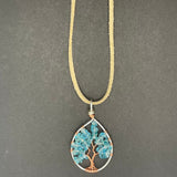 Apatite Tree of Life Pendant (Small Tree) ~ Silver/Copper
