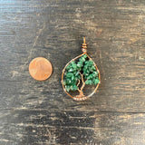 Aventurine Tree of Life Pendant (Small Tree) ~ Copper