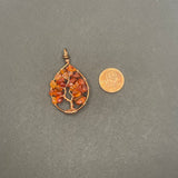 Carnelian Tree of Life Pendant (Small Tree) ~ Copper