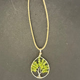 Peridot Tree of Life Pendant (Small Tree) ~ Gold