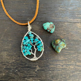Turquoise Tree of Life Pendant (Small Tree) ~ Silver