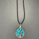 Turquoise Tree of Life Pendant (Small Tree) ~ Silver