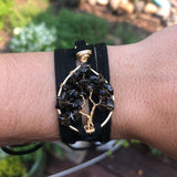 Smokey Quartz Tree of Life Wrap Bracelet