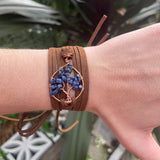 Sodalite Tree of Life Wrap Bracelet ~ Copper
