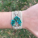Turquoise Tree of Life Wrap Bracelet ~ Silver