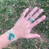 Turquoise Tree of Life Wrap Bracelet ~ Silver