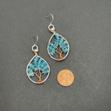 Apatite Tree of Life Earrings ~ Silver/Copper