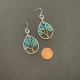 Apatite Tree of Life Earrings ~ Silver/Gold