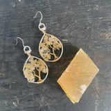 Citrine Tree of Life Earrings ~ Silver/Gold