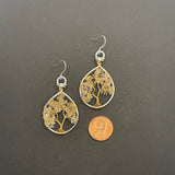 Citrine Tree of Life Earrings ~ Silver/Gold