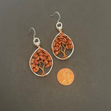 Goldstone Tree of Life Earrings ~ Silver/Copper