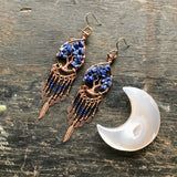 Sodalite Tree of Life Dangle Earrings ~ Copper