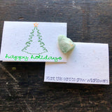 "happy holidays" Tree of Life Handmade Seed Paper Card